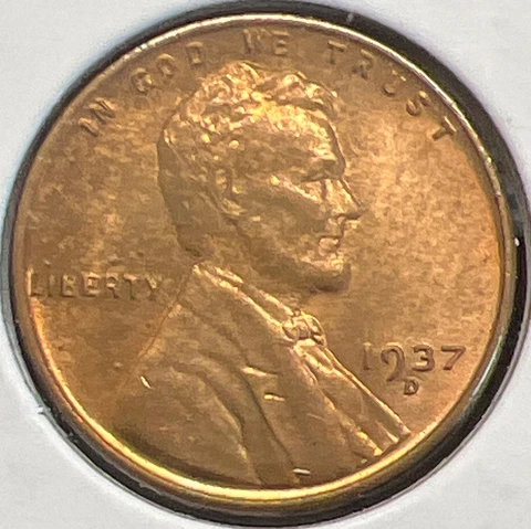 1937-D LINCOLN WHEAT CENT GRADES CHOICE UNCIRCULATED RED/BROWN #C14144 Cover