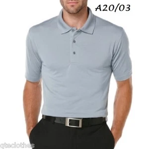 Polo de golf PGA TOUR $60 NUEVO Plateado Ojo de pájaro Jacquard Seco-Húmedo-Mecha XL QCO - Imagen 1 de 5