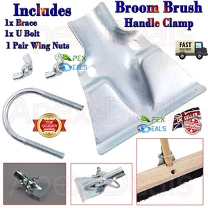 Heavy Duty Metal Broom Brush Handle Bracket Clamp Adjustable Brace Support Stay - Picture 1 of 13