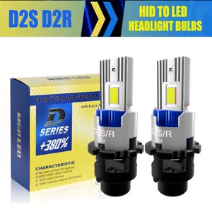 D2S HID To LED Headlight Bulbs For Infiniti G35 2005-08 G37 2008-14 Coupe Sedan - Picture 1 of 12