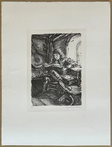 A. Paul Weber, Simpel studiert, Lithographie aus dem Nachlass, 1969/1993 - Bild 1 von 1