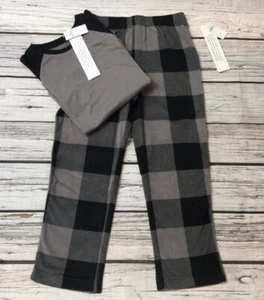 Gap Kids Boys 8 Gray & Black Pajama Set. Microfleece Pants with Shirt. NWT - Picture 1 of 4