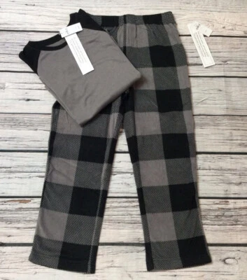 Gap Kids Boys Size 10 Gray & Black Pajama Set. Microfleece Pants with Shirt. NWT - Imagem 1 de 4