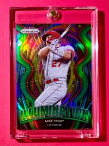 Mike Trout RARE GREEN REFRACTOR PANINI PRIZM ILLUMINATION SPECIAL INSERT - Mint! - Picture 1 of 10