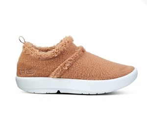 Oofos OOcoozie Low Womens Size 9 Brown White Chestnut Comfort Recovery Shoes - Picture 1 of 10