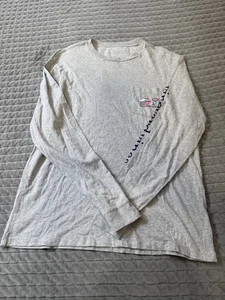 Vineyard Vines Shirt Damen M grau Wal Rundhals Tshirt lang Slv - Bild 1 von 3