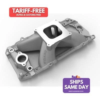 Weiand 7620, One Natural Aluminum Bbc O/P Intake Manifold 4150 - Track Warrior  - Image 1 of 4