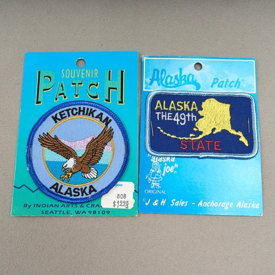 Vintage Alaska Patch Lot Ketchikan Eagle 49th State Souvenir NEW - Image 1 of 4
