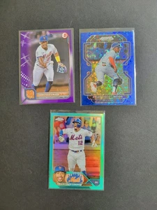 (3) Francisco Lindor Topps Panini Refractor lot #156 /199, #47 /250, #142 /199 - Picture 1 of 4