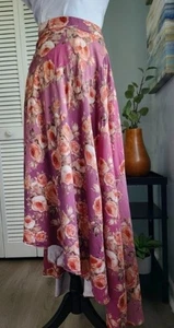 Maxirock mit weicher Umrandung asymmetrisch Blumen Boho Cottagecore romantisch - Bild 1 von 9