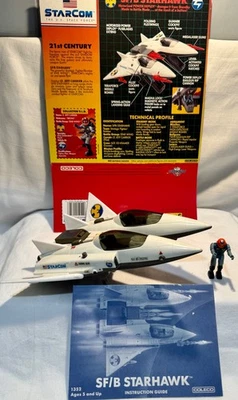 StarCom SF/B Starhawk Strategic Fighter Bomber w/ Lt. Jeff Carrier Figure Coleco - Image 1 of 4