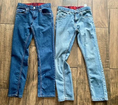LOT of 2 Boys Levi's 511 Slim Fit Blue Stretch Denim Jeans-Waist Tabs  Size 12 - Image 1 of 4