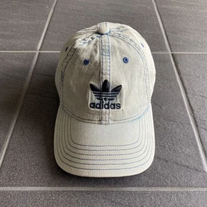 Adidas Originals Trefoil Cap Denim Strapback Hat Vintage Style 100% Cotton - Foto 1 di 11