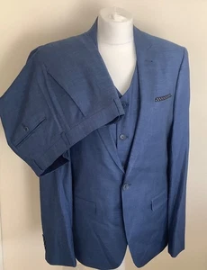 Asos suit blue three piece 40 W32L32 - Picture 1 of 11