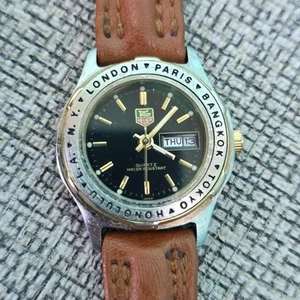 VINTAGE LADIES TAG HEUER PROFESSIONAL? QUARTZ WRISTWATCH LEATHER STRAP - Picture 1 of 19