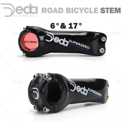 Road Bicycle Stem Carbon Fiber Black Glossy MTB Angle 6/17 Degree Stem 31.8mm - Image 1 of 4