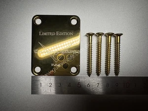 Limited Edition Custom Shop Neck Joint Reinforced Plates For Guitar Bass Golden - Picture 1 of 8