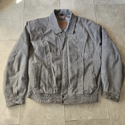 Vintage Levi's Genuine Leather Gray Suede Jacket Taffeta Lining Insulated sz 42 - Image 1 of 4