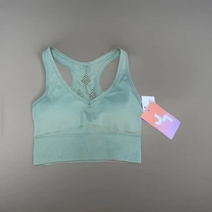 Woman’s Joy Lab Seamless Green Color Padded Sports Bra Seamless Knit Size XS - Picture 1 of 8