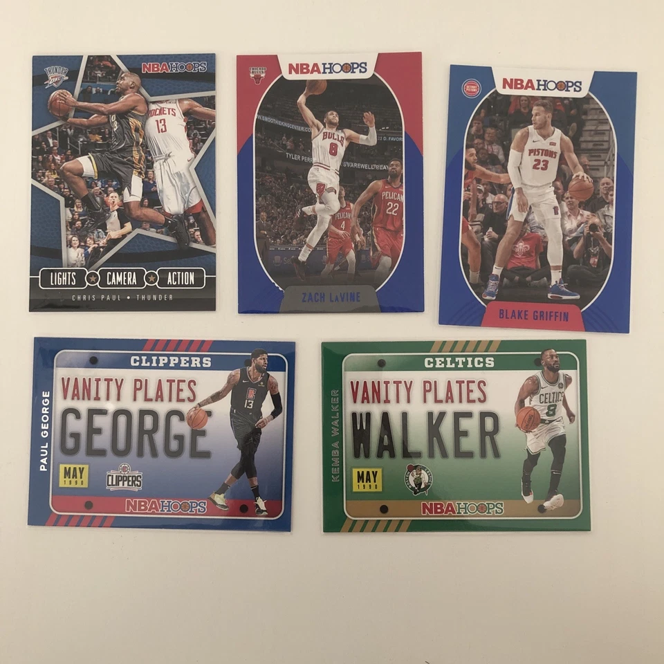 2020-21 Panini NBA Hoops X5 Card Bundle Lights Camera Action Vanity Plates - Image 1 of 4