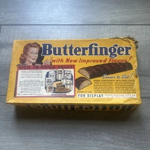 Rare Vintage Curtiss Butterfinger Advertising Candy Box Display 1950s Flaws - Picture 1 of 14