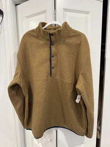 Pullover polar a presión Sherpa marrón marino antiguo (talla XL) - Imagen 1 de 3