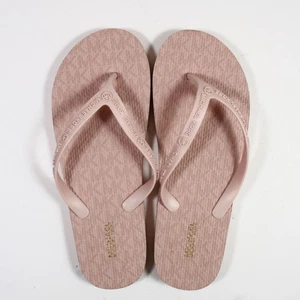 Michael Kors Eva Gold/Pink Signature Flip Flops Größe 7 - Bild 1 von 5