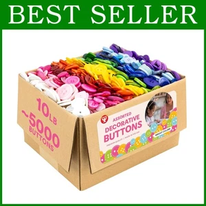 Bulk Craft Button Collection - 10lb Container Assortment - Picture 1 of 9