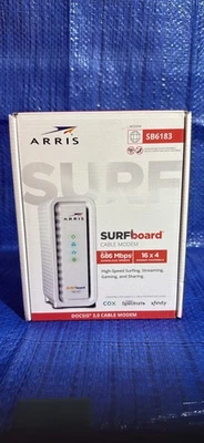 ARRIS SURFboard SB6183 DOCSIS 3.0 16x4 Gigabit Cable Modem, 686 Mbps NEW - Image 1 of 4