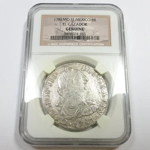 1781 MO FF NGC Genuine - Shipwreck El Cazador Mexico Silver 8 Reales Coin 57695A - Picture 1 of 3