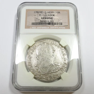 1781 MO FF NGC Genuine - Shipwreck El Cazador Mexico Silver 8 Reales Coin 57695A - Image 1 of 3