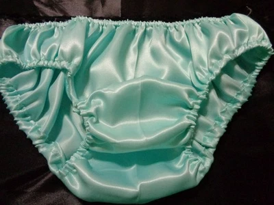 Adulto Sissy Aqua Azul * *Volantes Hombres Satinado Bikini Bragas Bloomer Dress-up 34-47 Foto 1 de 2