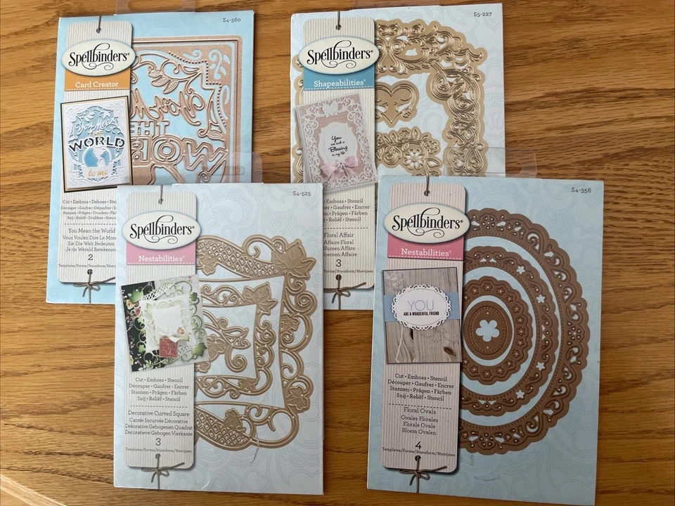 Spellbinders Dies LOT-4 Shapeabilities Nestabilities Floral, Decor, Oval Frames - Image 1 of 4