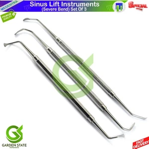 Set Of 3 Lateral Sinus Lift Curette Antraplasty Elevator Severe Bend Instruments - Picture 1 of 4