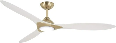 Minka-Aire F868L-SBR/WHF SLEEK 60" Soft Brass LED Ceiling Fan + Remote Control - Image 1 of 4