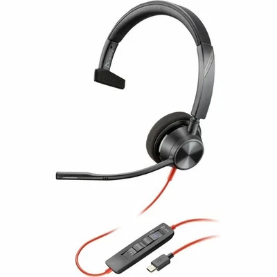 Poly Blackwire 3310 Monaural Microsoft Teams Certified USB-C Headset +USB-C/A - Image 1 of 2