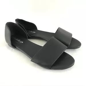 Sandalias para mujer Breckelles D'Orsay sin cordones de cuero sintético punta abierta negras talla 7 - Imagen 1 de 6