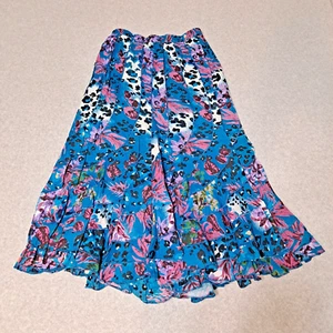 Bohemian Cafe Maxi Skirt Women Small Boho Artsy Floral Ruffles Layered Boho Y2K - Picture 1 of 7