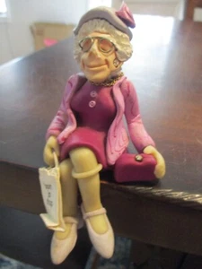 Diana Manning Limited Edition shelf sitter Born to Shop purple outfit grandma - Picture 1 of 11
