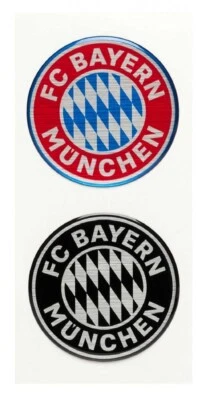 FC Bayern München Autoaufkleber 2er Set - 3D Logo - rot/schwarz Aufkleber FCB