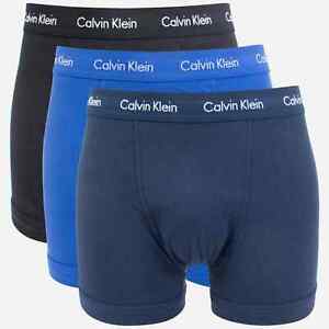 CALVIN KLEIN MENS BOXERS TRUNKS 3 PACK BLACK BLUE NAVY CLASSIC FIT CK S - XL