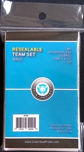 1-PACK OF 100 CSP TEAM BAGS ~ RESEALABLE STRIP TRADING CARD SLEEVES ~ BRAND NEW - Picture 1 of 2
