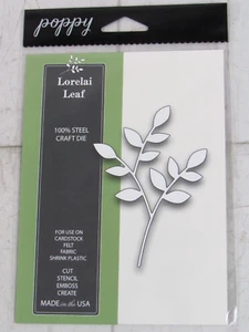 Troquel artesanal de acero con sello de amapola, hoja de Lorelai, 839 - Imagen 1 de 2