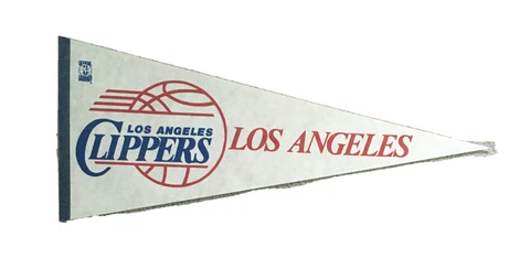Vintage Los Angeles Clippers CLASSIC LOGO NBA LICENSED FELT RED WHITE PENNANT Cover
