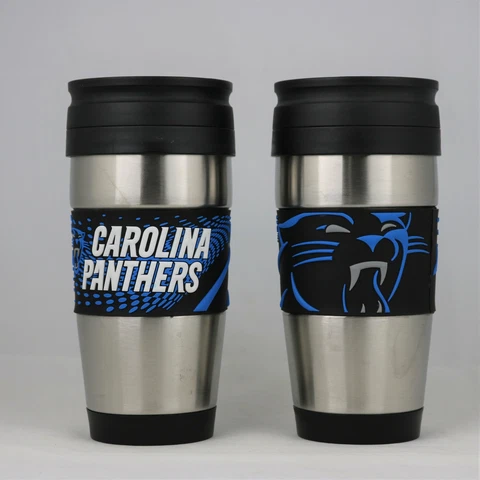 Carolina Panthers NFL Officially Licensed 15oz Stainless Steel Tumbler w/ PVC Wr Cover