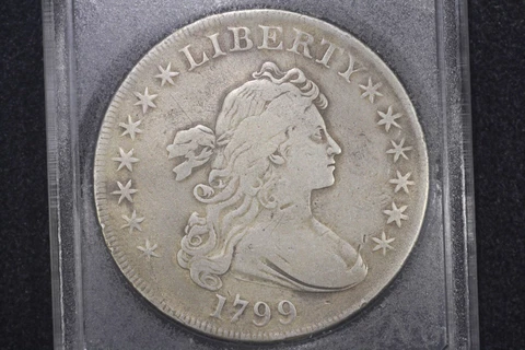 1799 Draped Bust Dollar, B-10 R3, Very Fine Cover