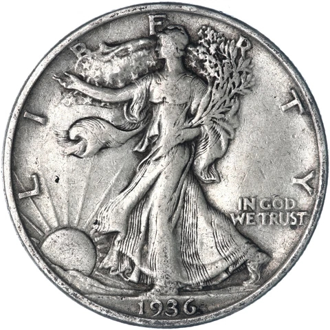 1936 (P) Walking Liberty Half Dollar 90% Silver Very Fine VF See Pics X350 Cover