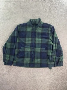 Nautica Jacket Men XXL Blue Green Blue Check Fleece Reversible Soft Shell Bomber - Picture 1 of 17