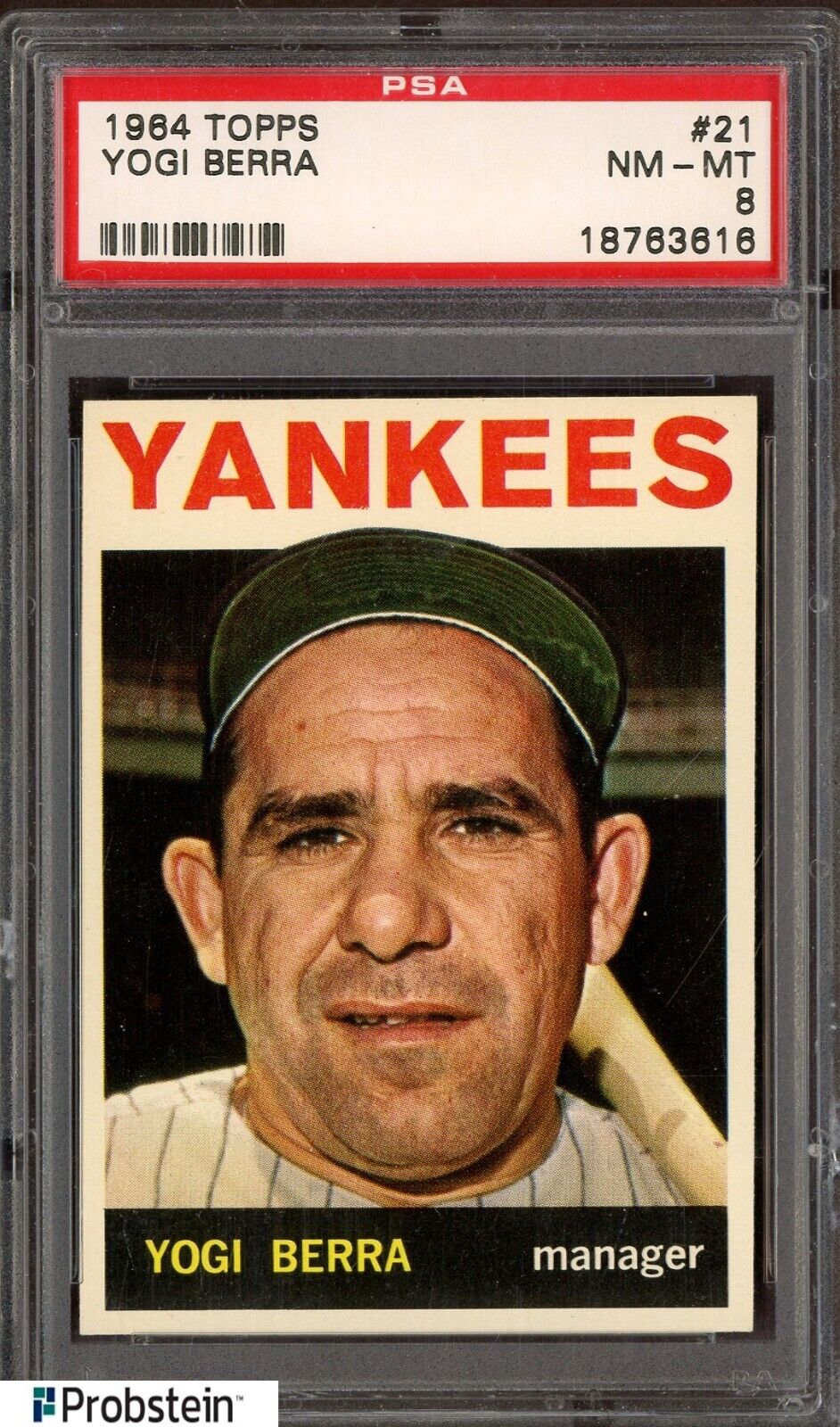 1964 Topps SETBREAK #21 Yogi Berra New York Yankees HOF PSA 8 NM-MT