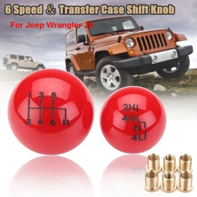 Red Ball 4WD Transfer Case 6 Speed Gear Shift Knob for Jeep/Wrangler YJ TJ JK - Image 1 of 4